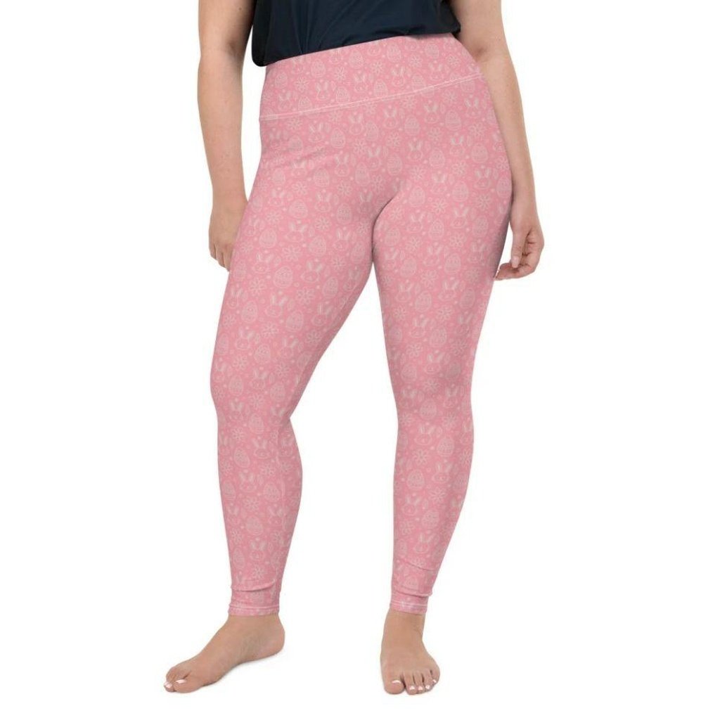 Bunny But* Easter Plus Size Leggings (Pink)