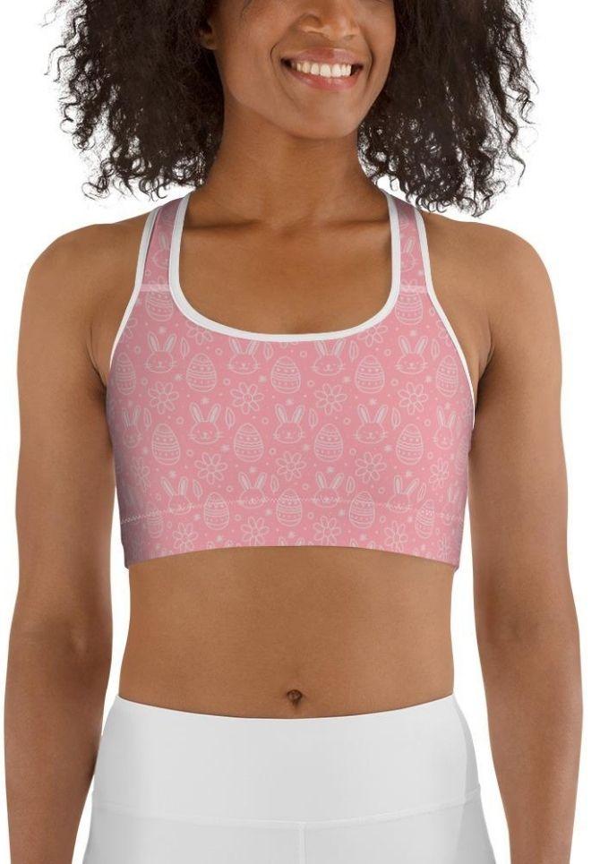Bunny But* Easter Sports Bra (Pink)