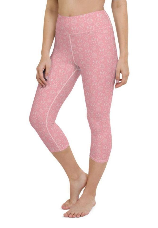 Bunny But* Easter Yoga Capris (Pink)