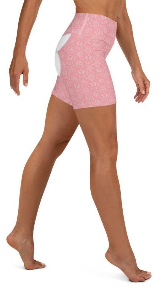 Bunny But* Easter Yoga Shorts (Pink)