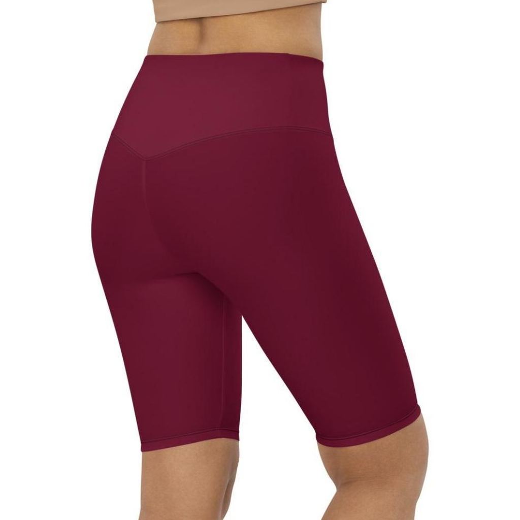 Burgundy Wine Biker Shorts