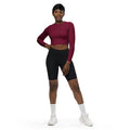 Burgundy Wine Recycled Long-sleeve Crop Top