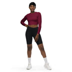 Burgundy Wine Recycled Long-sleeve Crop Top