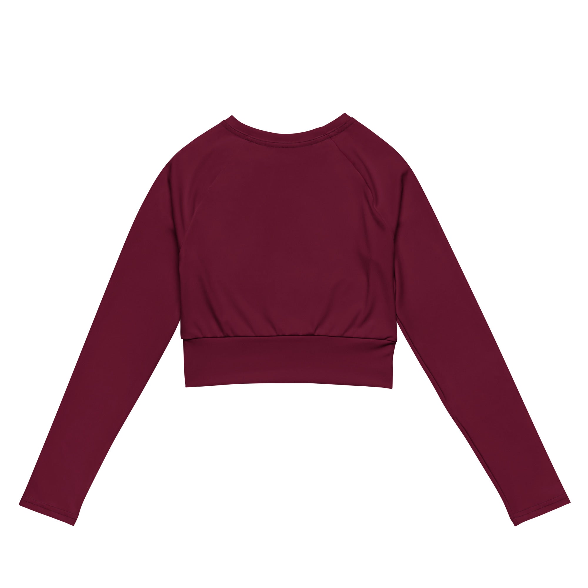Burgundy Wine Recycled Long-sleeve Crop Top