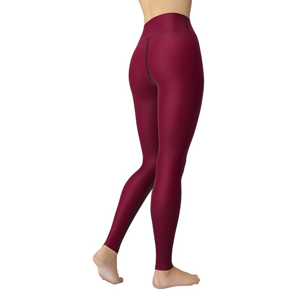Burgundy Wine Yoga Leggings