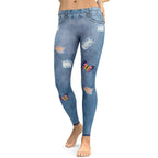 Butterfly Denim Print Leggings
