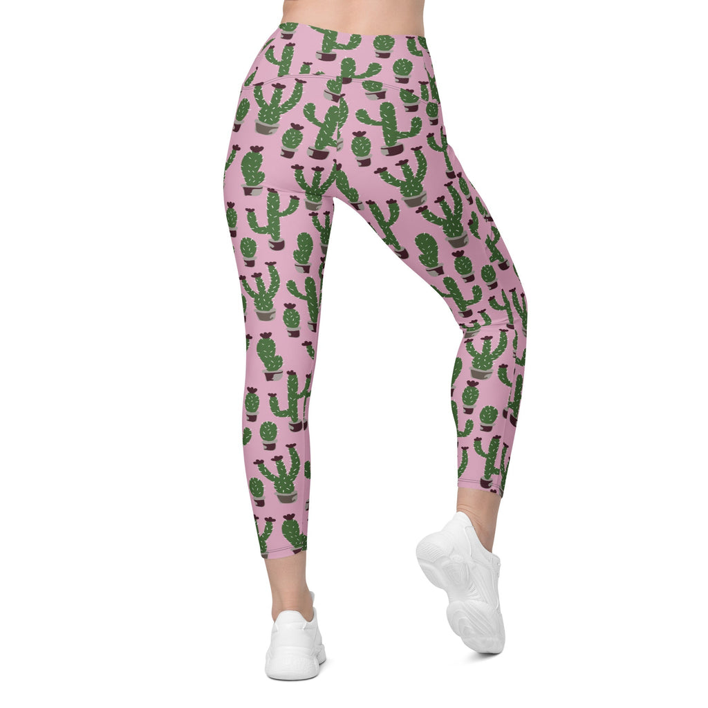 Cactus Love Crossover Leggings With Pockets