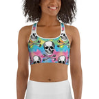 Candy Cotton Skull Sports Bra