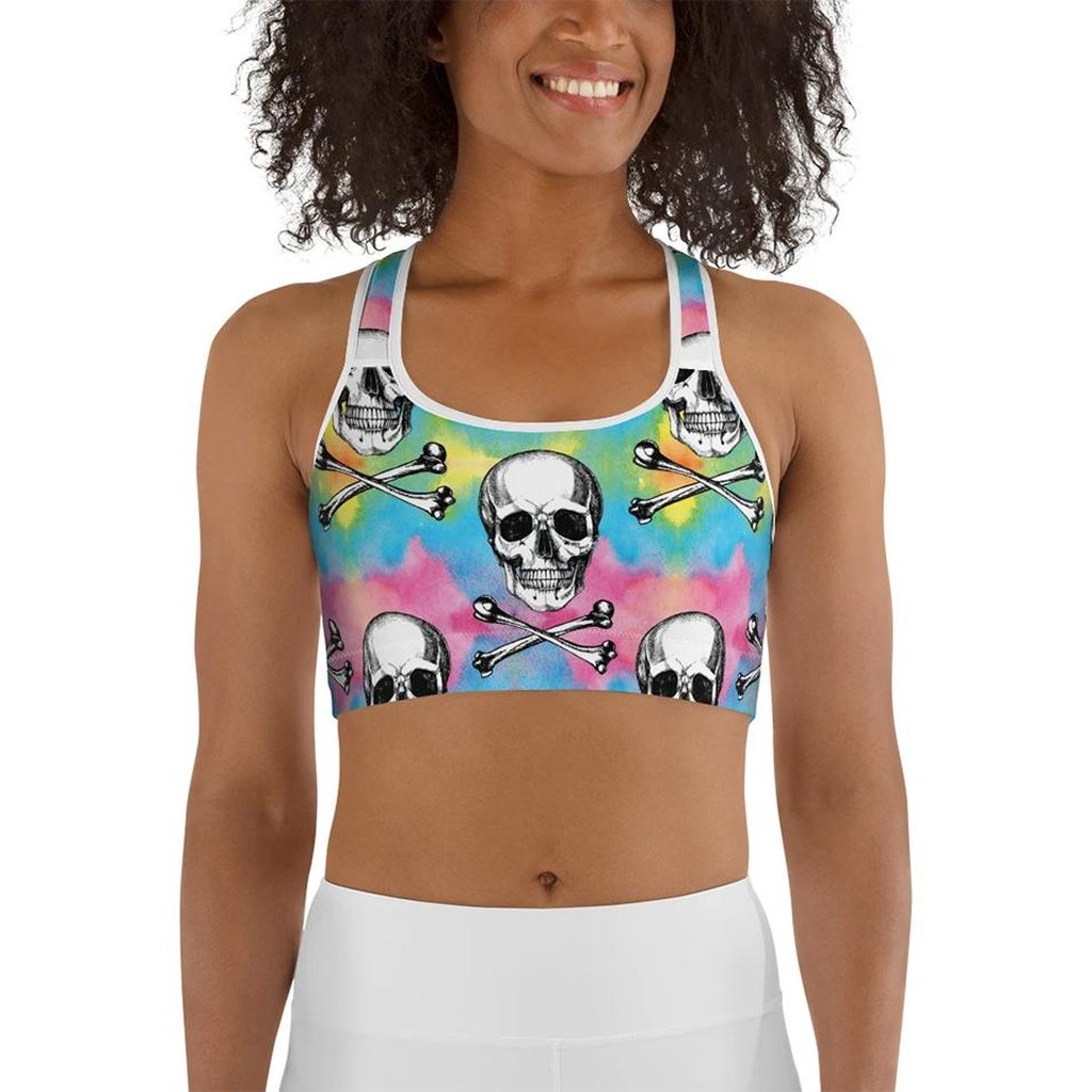 Candy Cotton Skull Sports Bra