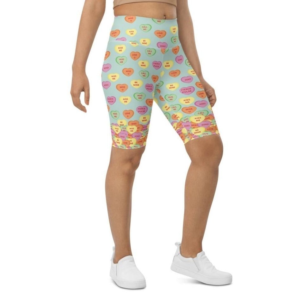 Candy Hearts Biker Shorts
