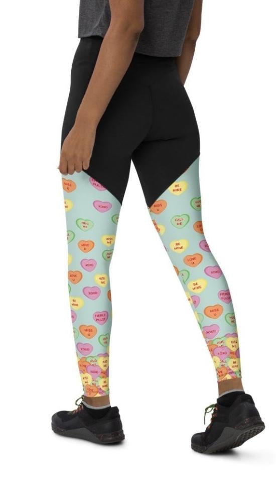 Candy Hearts Compression Leggings