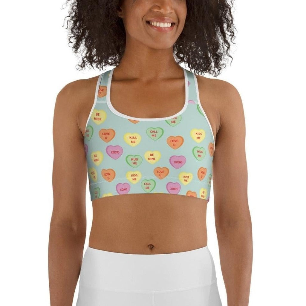 Candy Hearts Sports Bra