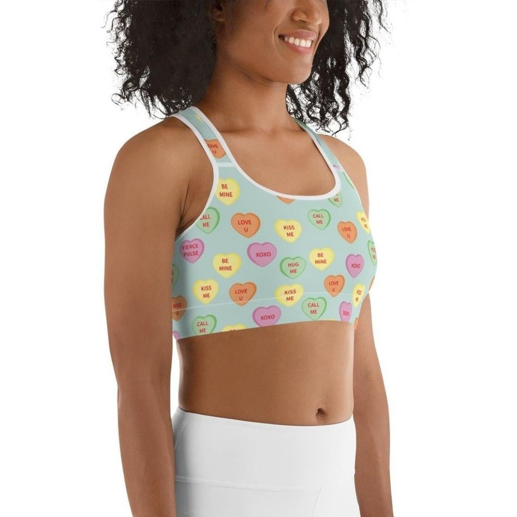 Candy Hearts Sports Bra