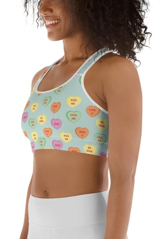 Candy Hearts Sports Bra