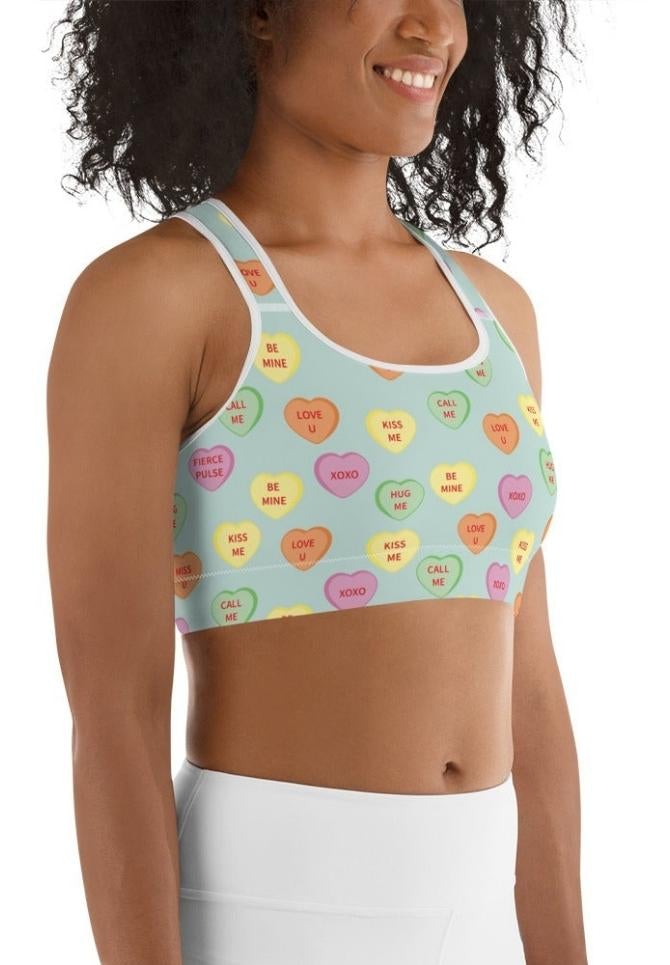 Candy Hearts Sports Bra