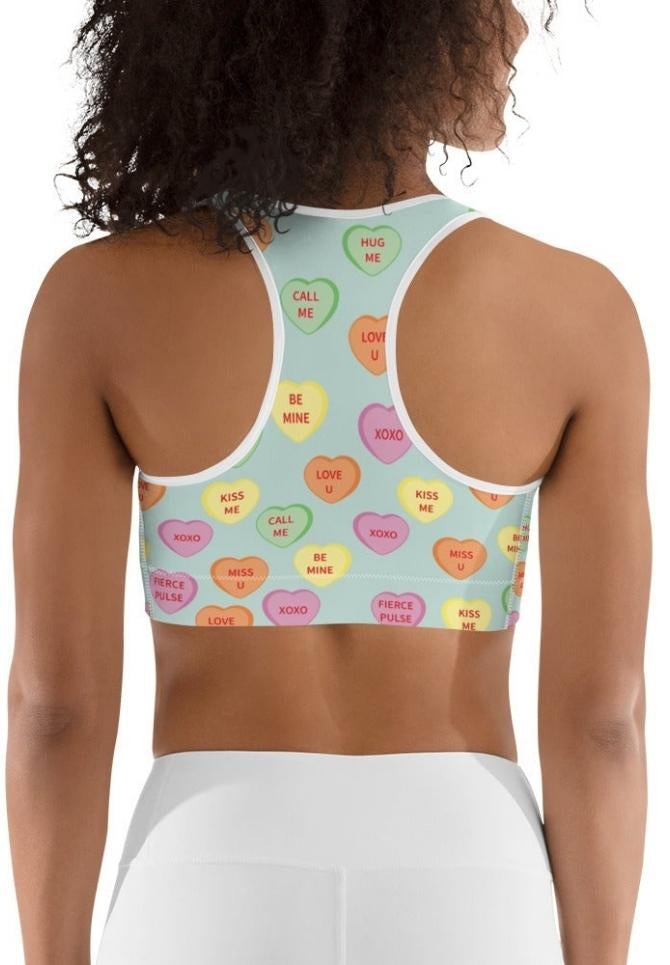 Candy Hearts Sports Bra