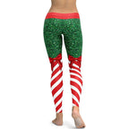 Candy Stripe Christmas Leggings - FiercePulse - Premium Workout Leggings - Yoga Pants
