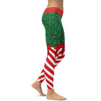 Candy Stripe Christmas Leggings - FiercePulse - Premium Workout Leggings - Yoga Pants