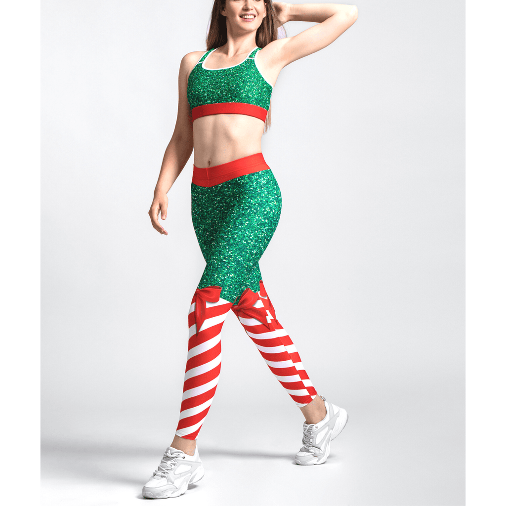 Candy Stripe Christmas Leggings