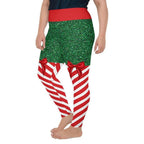 Candy Stripe Christmas Plus Size Leggings - FiercePulse - Premium Workout Leggings - Yoga Pants
