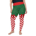 Candy Stripe Christmas Plus Size Leggings - FiercePulse - Premium Workout Leggings - Yoga Pants