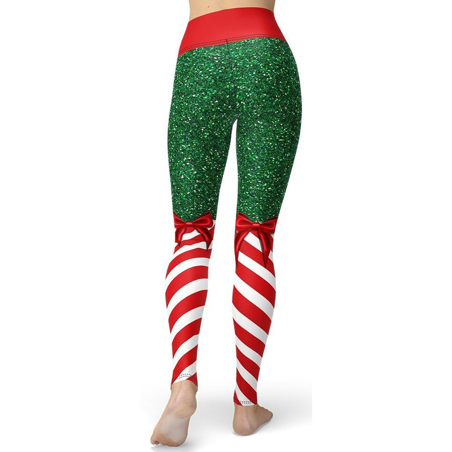 Candy Stripe Christmas Yoga Leggings: Women's Christmas Outfits ...