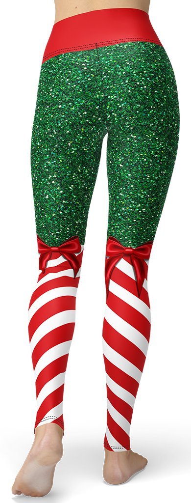 Candy Stripe Christmas Yoga Leggings