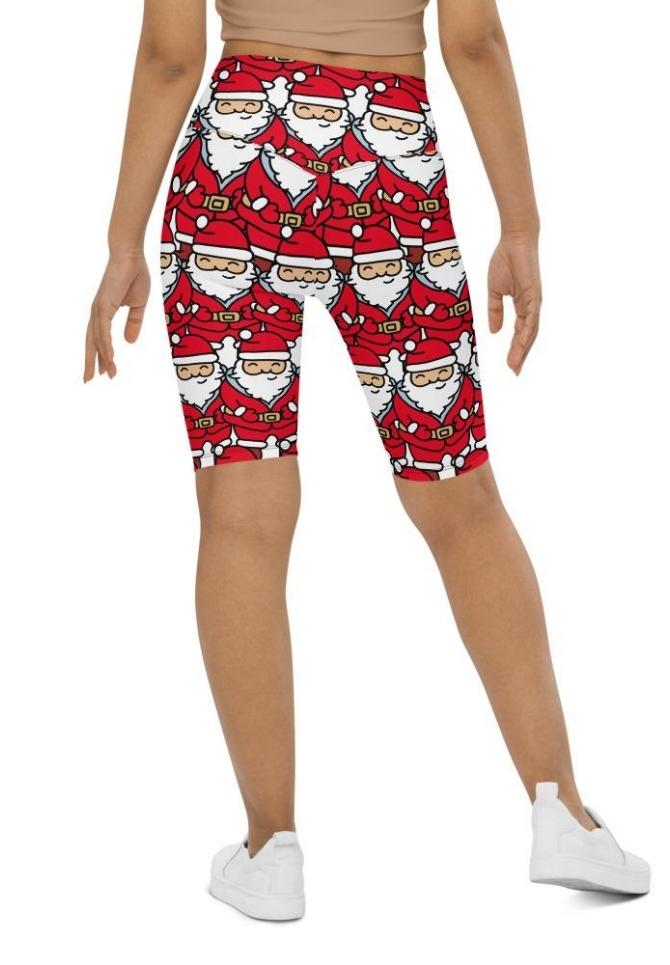 Cartoon Santa Biker Shorts