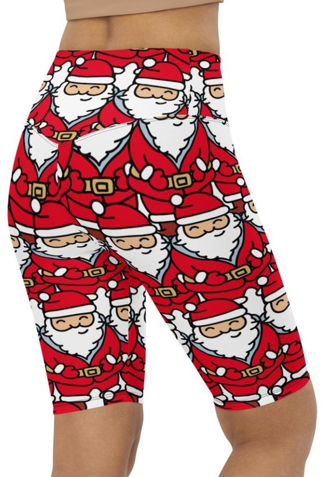 Cartoon Santa Biker Shorts