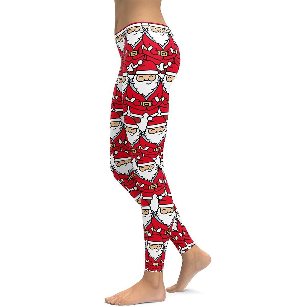 Gureui Women's Christmas Leggings, Christmas themed printed pattern Elastic  High Waist Slim Fit Tights Yoga Running Pants for Holiday Party