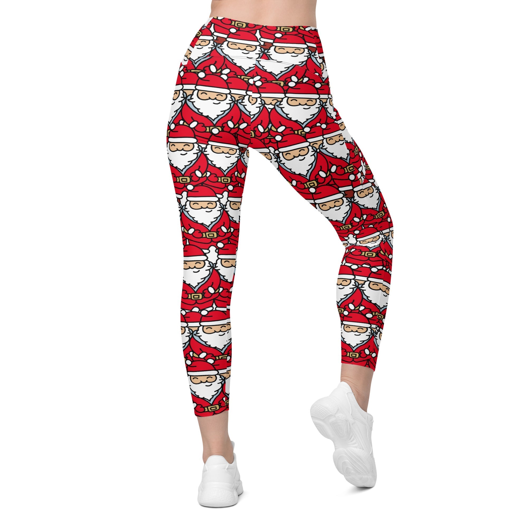 Cartoon Santa Leggings With Pockets