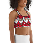 Cartoon Santa Sports Bra