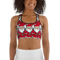 Cartoon Santa Sports Bra