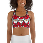 Cartoon Santa Sports Bra