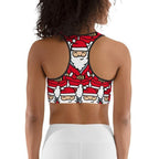 Cartoon Santa Sports Bra