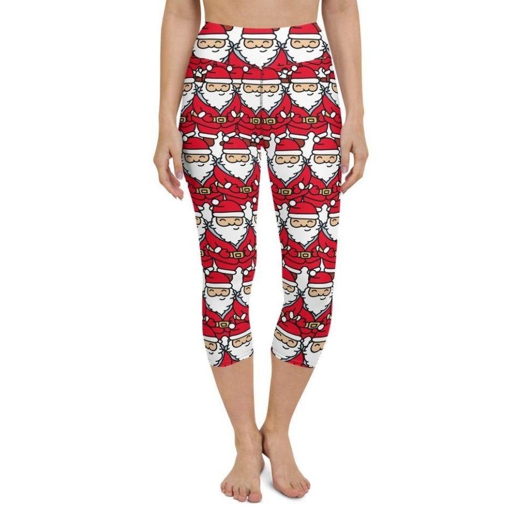 Cartoon Santa Yoga Capris