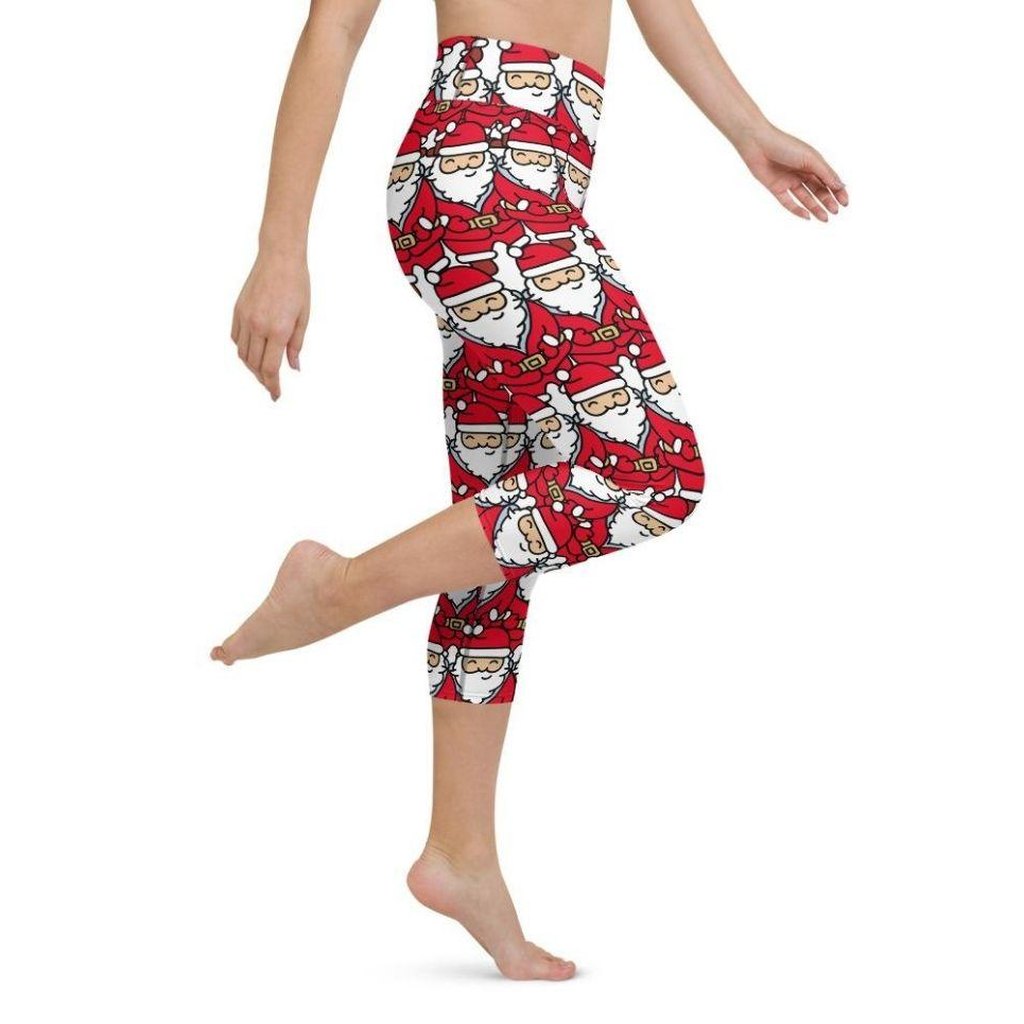 Cartoon Santa Yoga Capris