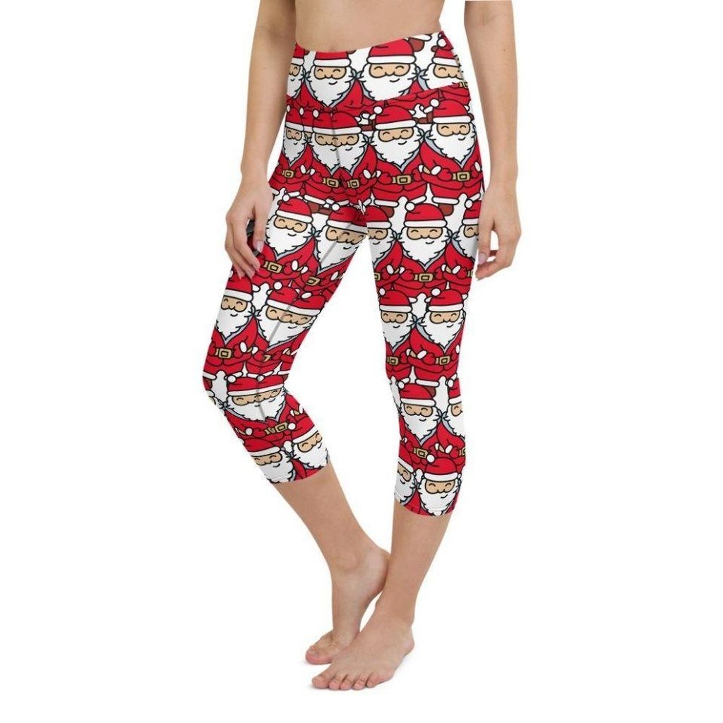 Cartoon Santa Yoga Capris
