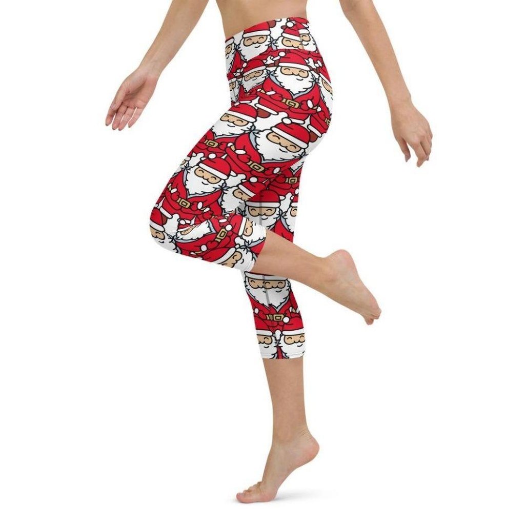 Cartoon Santa Yoga Capris