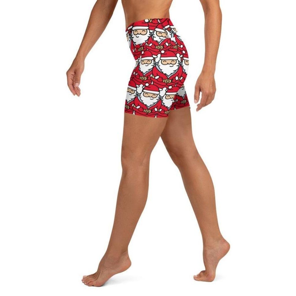 Cartoon Santa Yoga Shorts