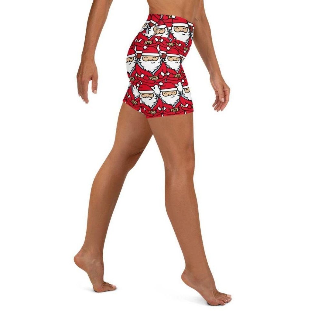 Cartoon Santa Yoga Shorts