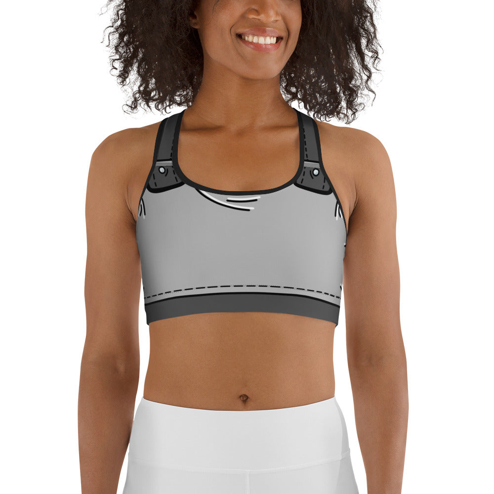 Cartoonized Monochrome Sports Bra