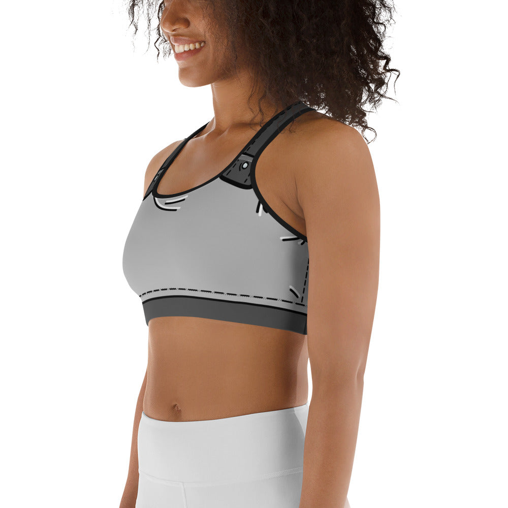 Cartoonized Monochrome Sports Bra