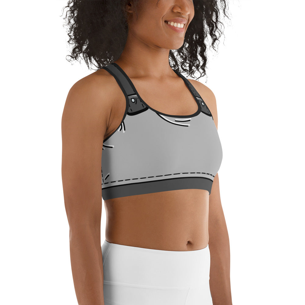 Cartoonized Monochrome Sports Bra