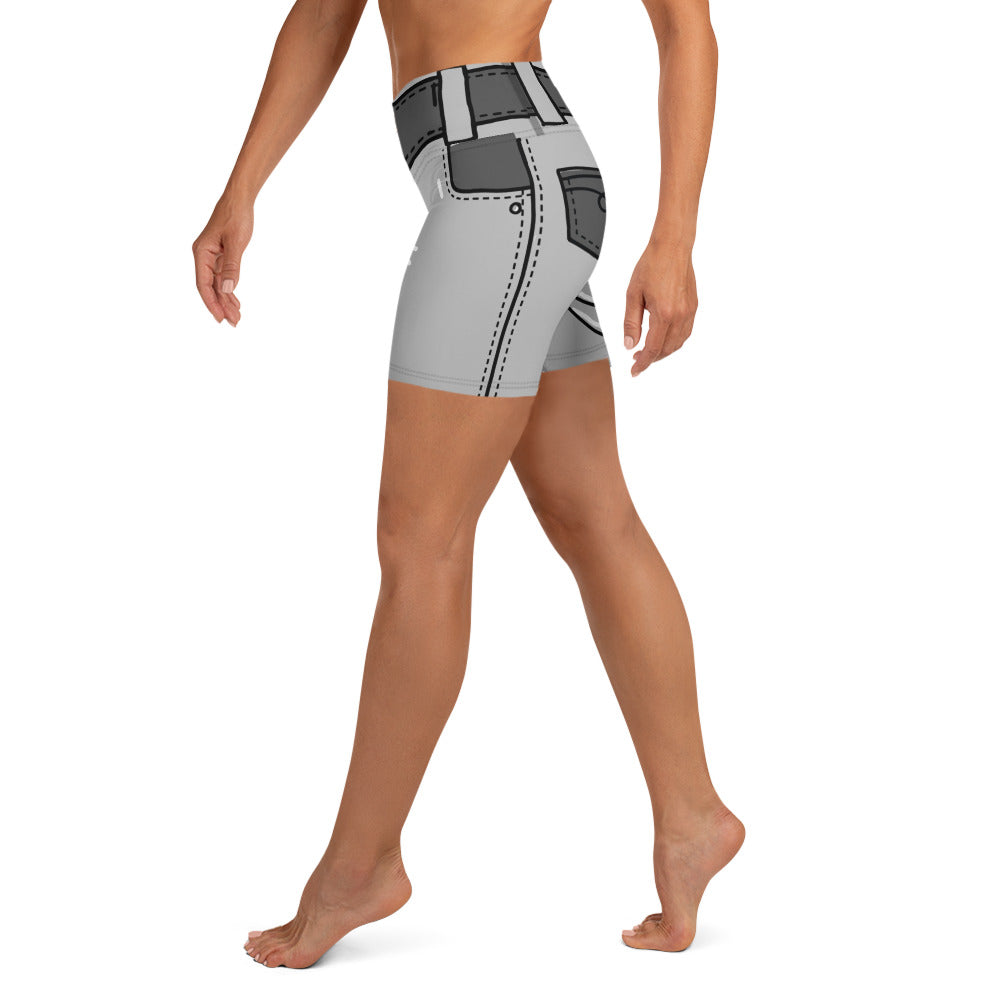 Cartoonized Monochrome Yoga Shorts