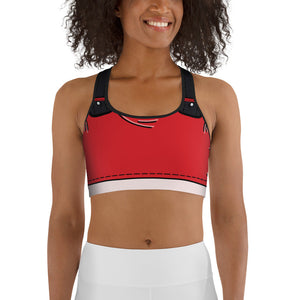 Cartoonized Santa Outfit Sports Bra