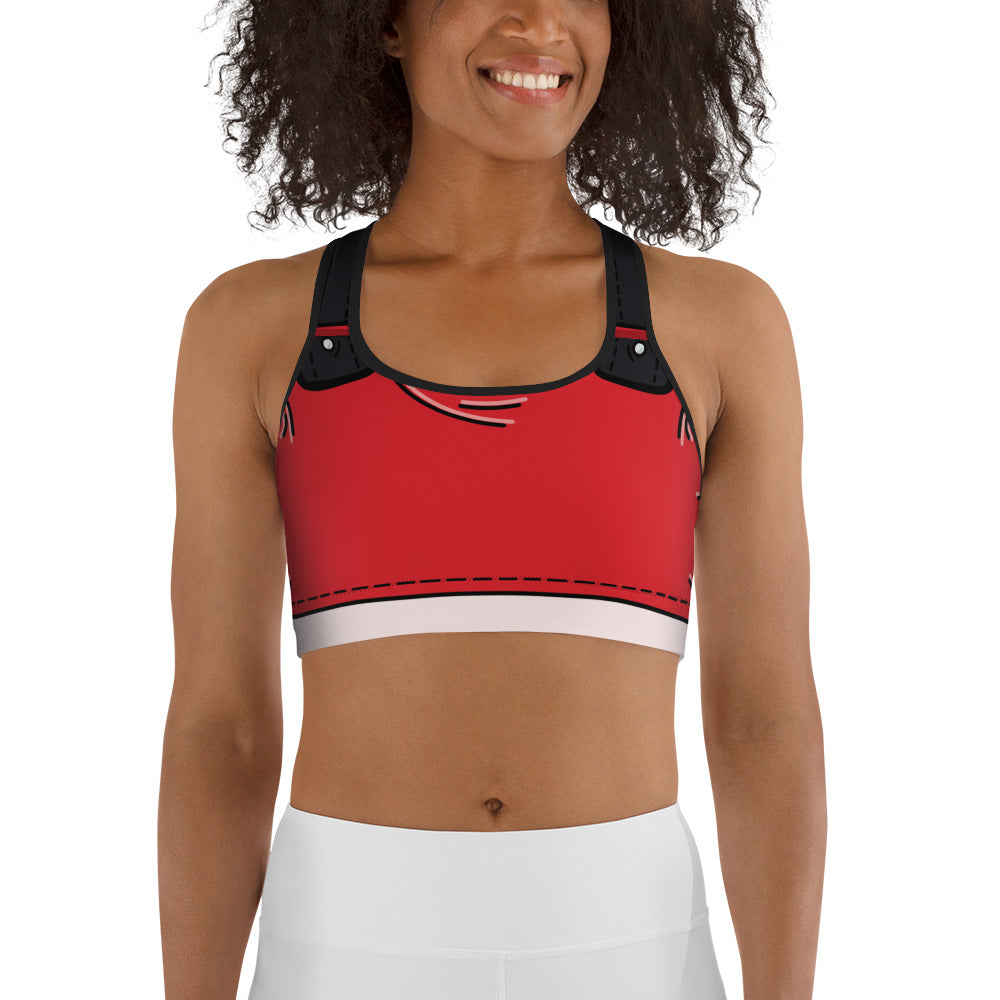 Cartoonized Santa Outfit Sports Bra