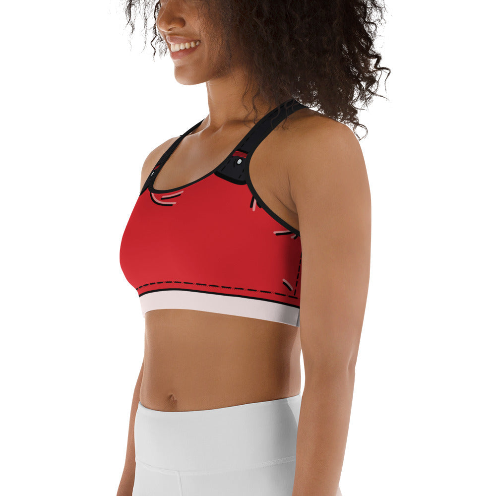 Cartoonized Santa Outfit Sports Bra