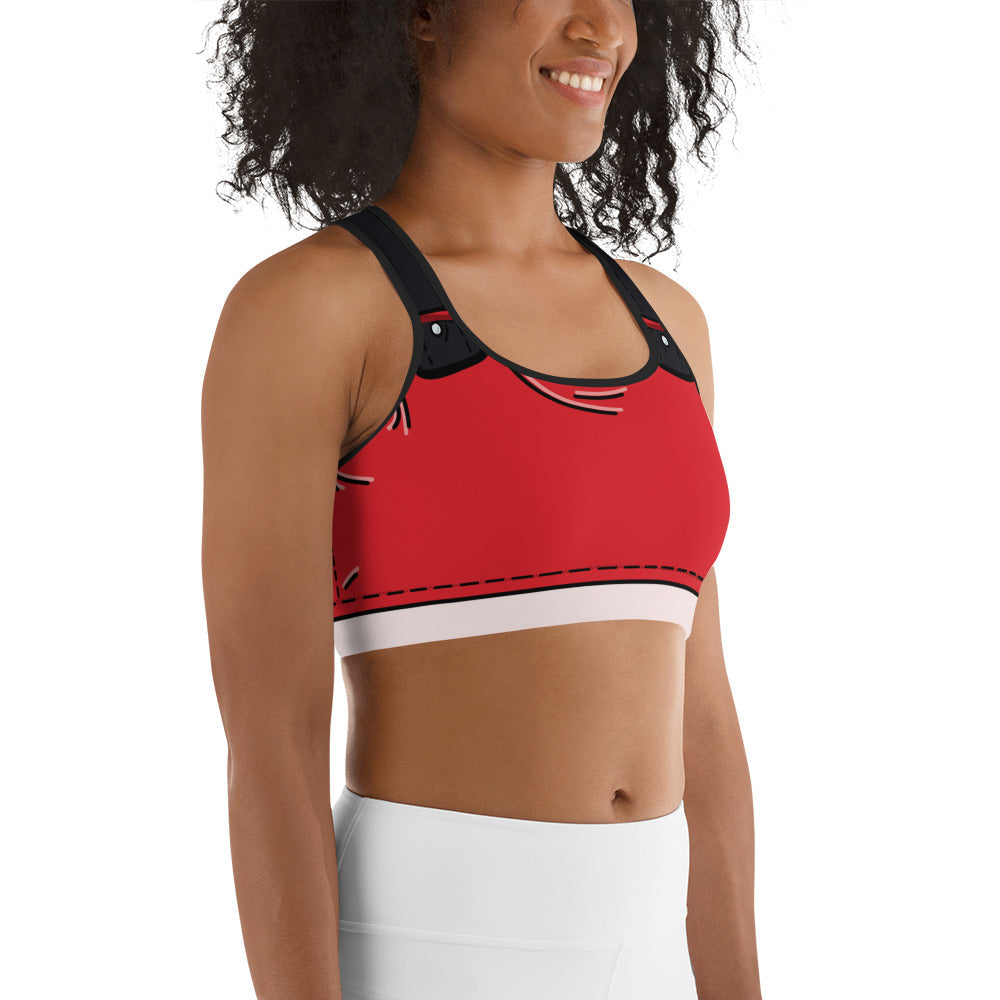 Cartoonized Santa Outfit Sports Bra