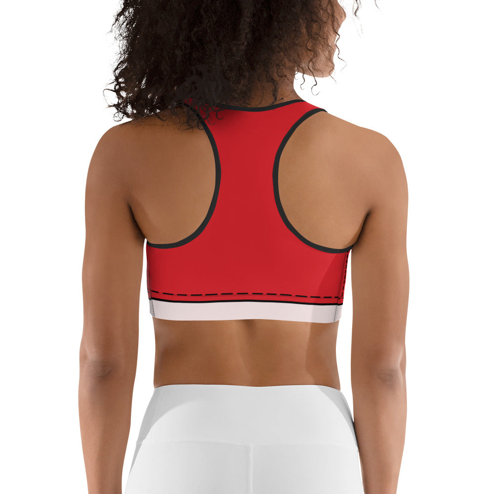 Cartoonized Santa Outfit Sports Bra